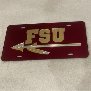 University of Florida State Seminoles FSU Logo mirrored License Plate.